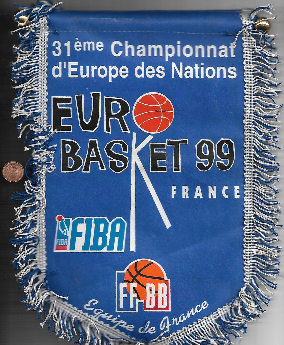 Flag Pennant France Basket Ball 1999 31 Europa Championnat FIBA - Autres & Non Classés