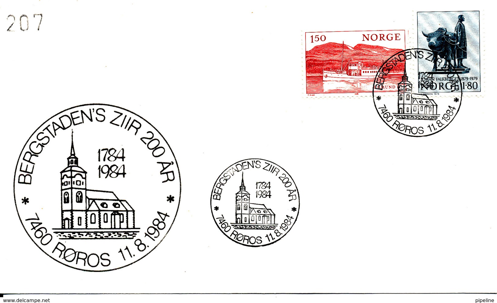 Norway Cover Röros 11-8-1984 Bergstaden's Ziir 200 Anniversary Nice Postmark - Covers & Documents