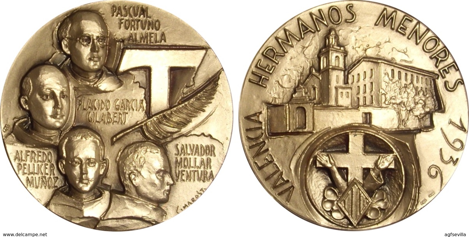 MEDALLA BEATIFICACIÓN MÁRTIRES HERMANOS MENORES FRANCISCANOS. VALENCIA 2001. METACRILATO. ESPAGNE. SPAIN MEDAL - Profesionales/De Sociedad