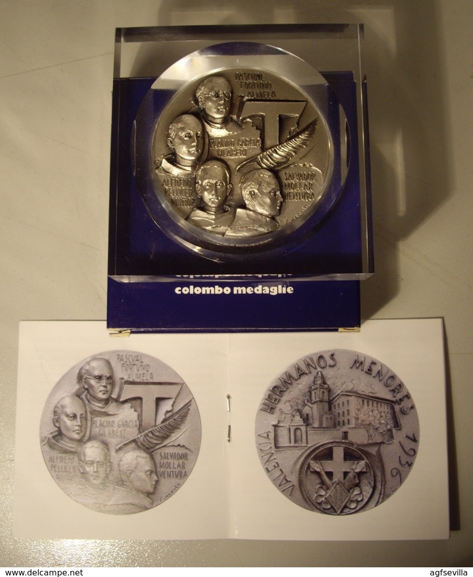 MEDALLA BEATIFICACIÓN MÁRTIRES HERMANOS MENORES FRANCISCANOS. VALENCIA 2001. METACRILATO. ESPAGNE. SPAIN MEDAL - Firma's