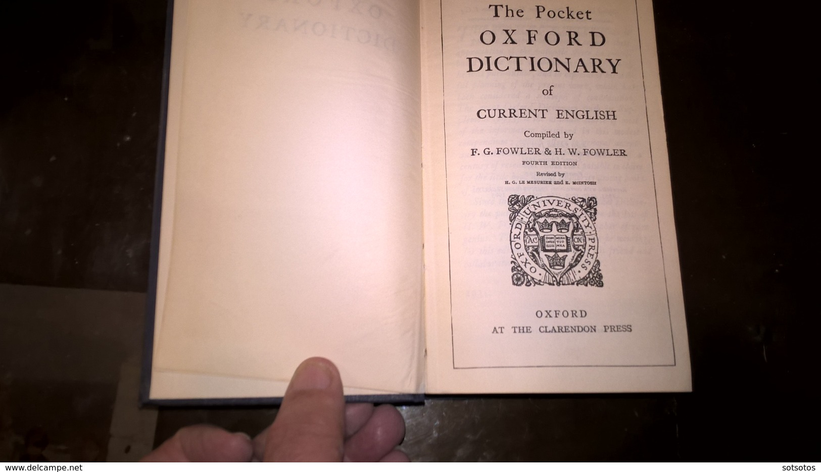 The POCKET OXFORD DICTIONARY Of Current English: FOWLER,  Clarenton Press -Oxford (1965)  - 1052 Pages - In Very Good Co - Dictionnaires, Thésaurus