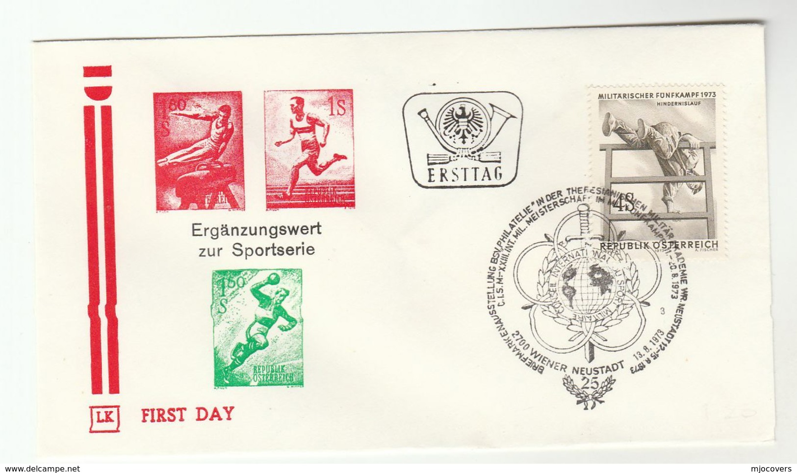 1978 Special FDC MILITARY SPORT PENTATHLON  Stamps AUSTRIA Cover Forces - Militaria