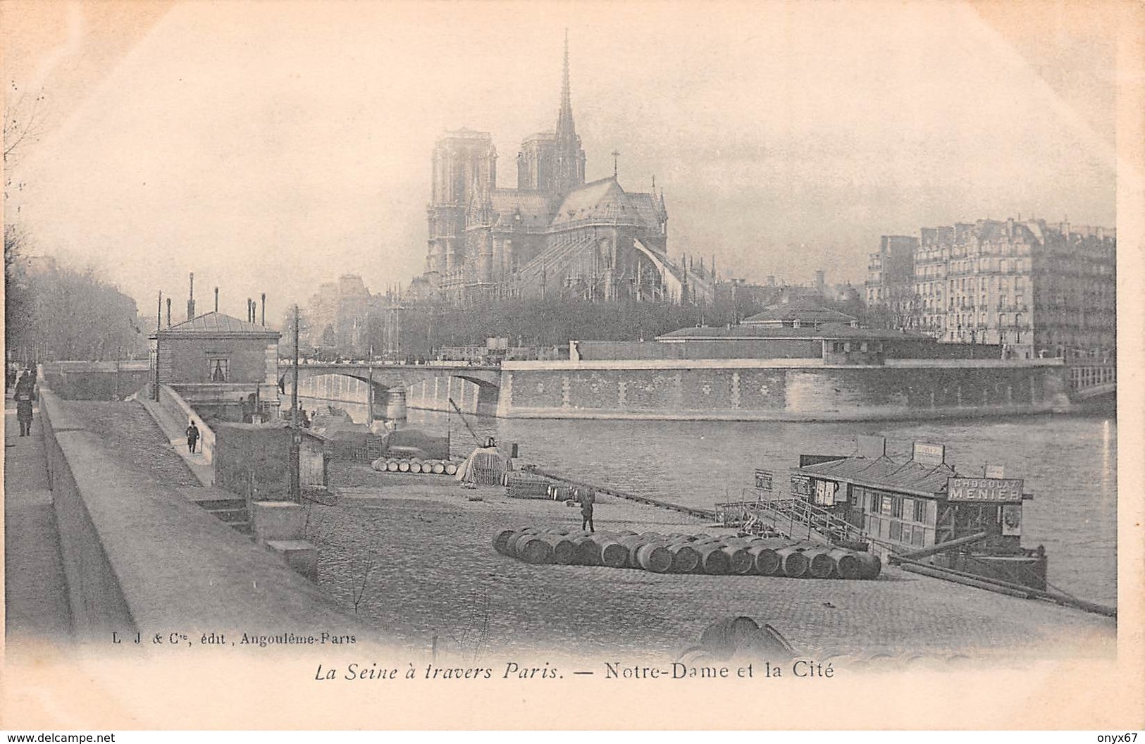 ,Carte Postale  PARIS (75) Cathédrale Notre-Dame 1163-1260 Bâteau Tonneaux  Pub Chocolat Meunier (Eglise-Religion) - Eglises