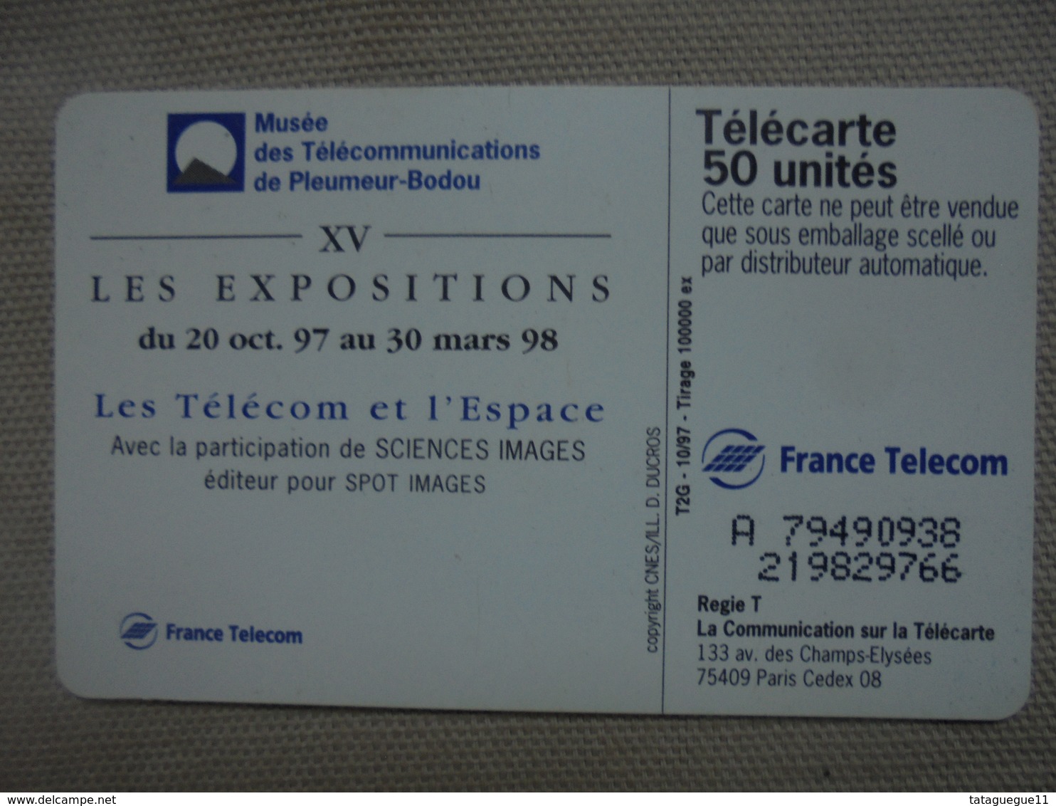 Télécarte 50 Unités Les Télécom Et L'Espace 10/97 - Téléphones