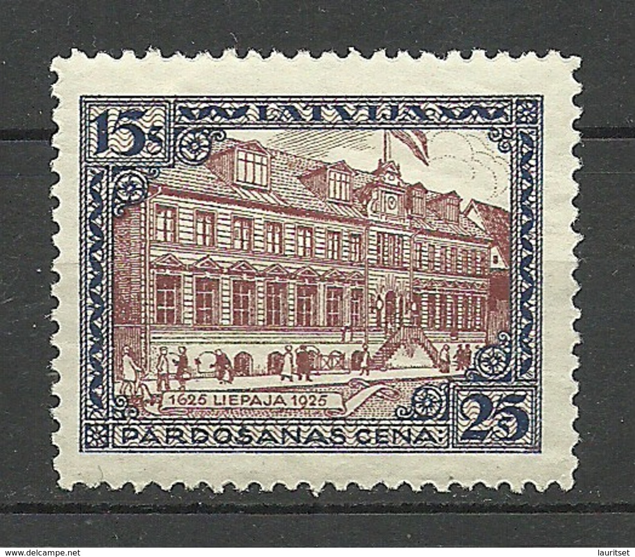 LETTLAND Latvia 1925 Libau Michel 108 A * - Letonia