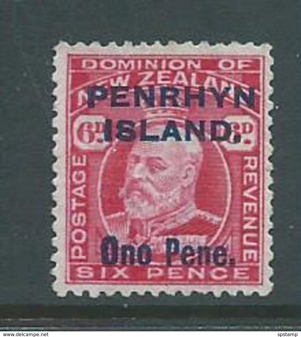 Penrhyn Island 1914 6d Carmine KEVII Unused MNG - Penrhyn