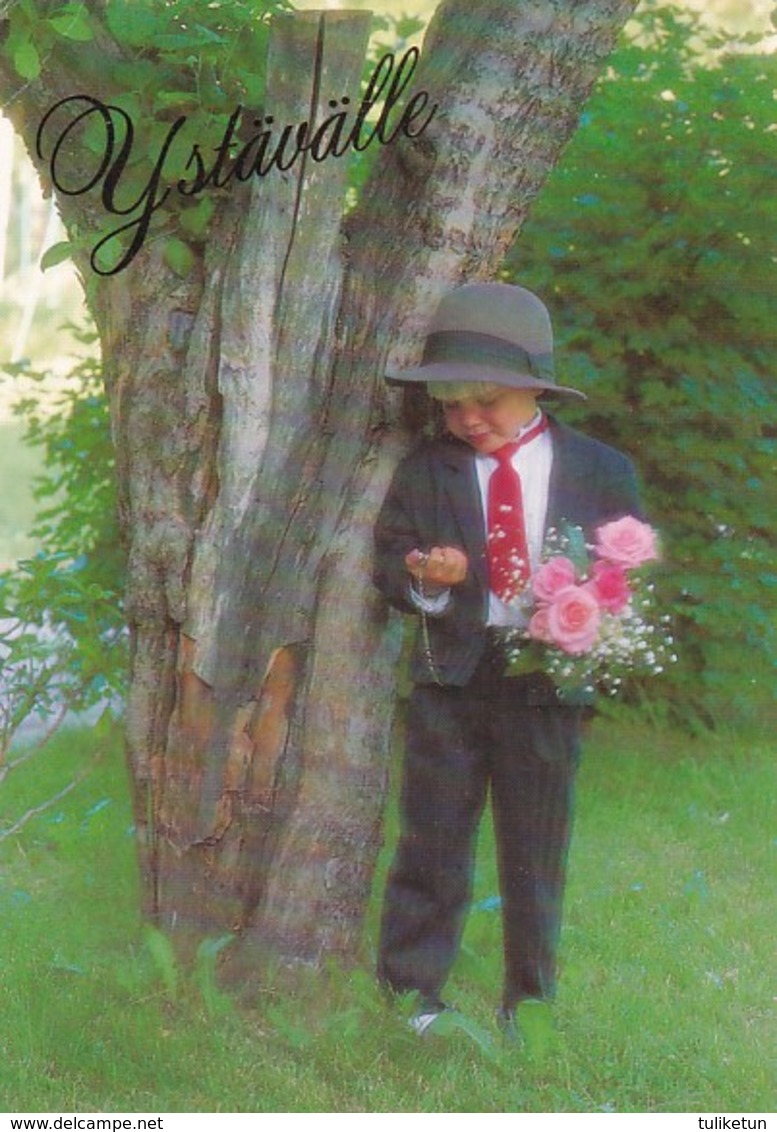 Postal Stationery - Boy Looking At Pocket Watch And Waiting - Flowers - Red Cross 1994 - Suomi Finland - Postage Paid - Interi Postali