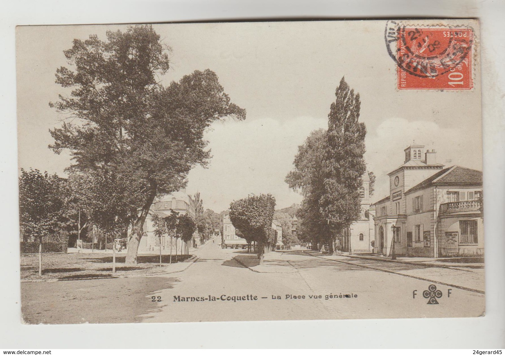 CPA MARNES LA COQUETTE -Hauts De Seine) - La Place Vue Générale - Autres & Non Classés