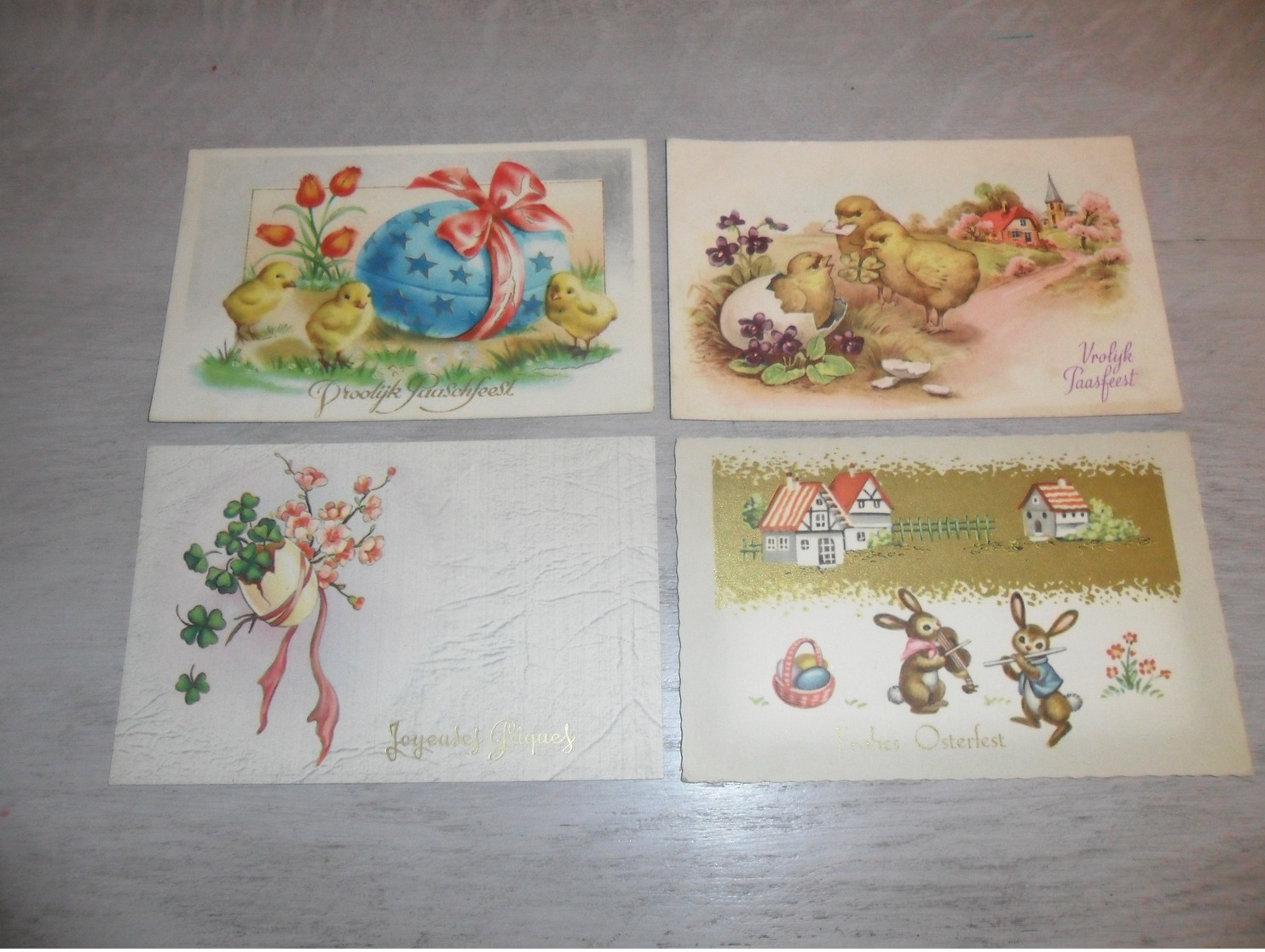 Beau lot de 60 cartes postales de fantaisie  Pâques   Mooi lot 60 postkaarten van fantasie  Pasen -  60 scans