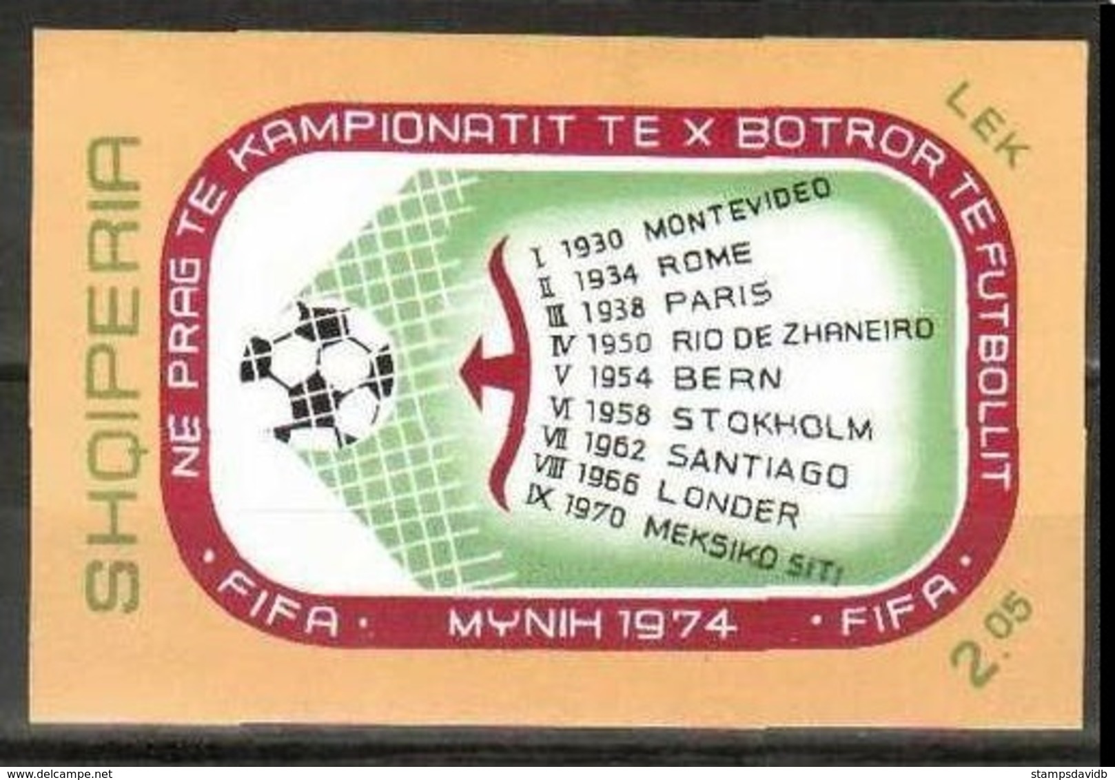1973	Albania	B49b	1974 FIFA World Cup In Munich - 1974 – Germania Ovest