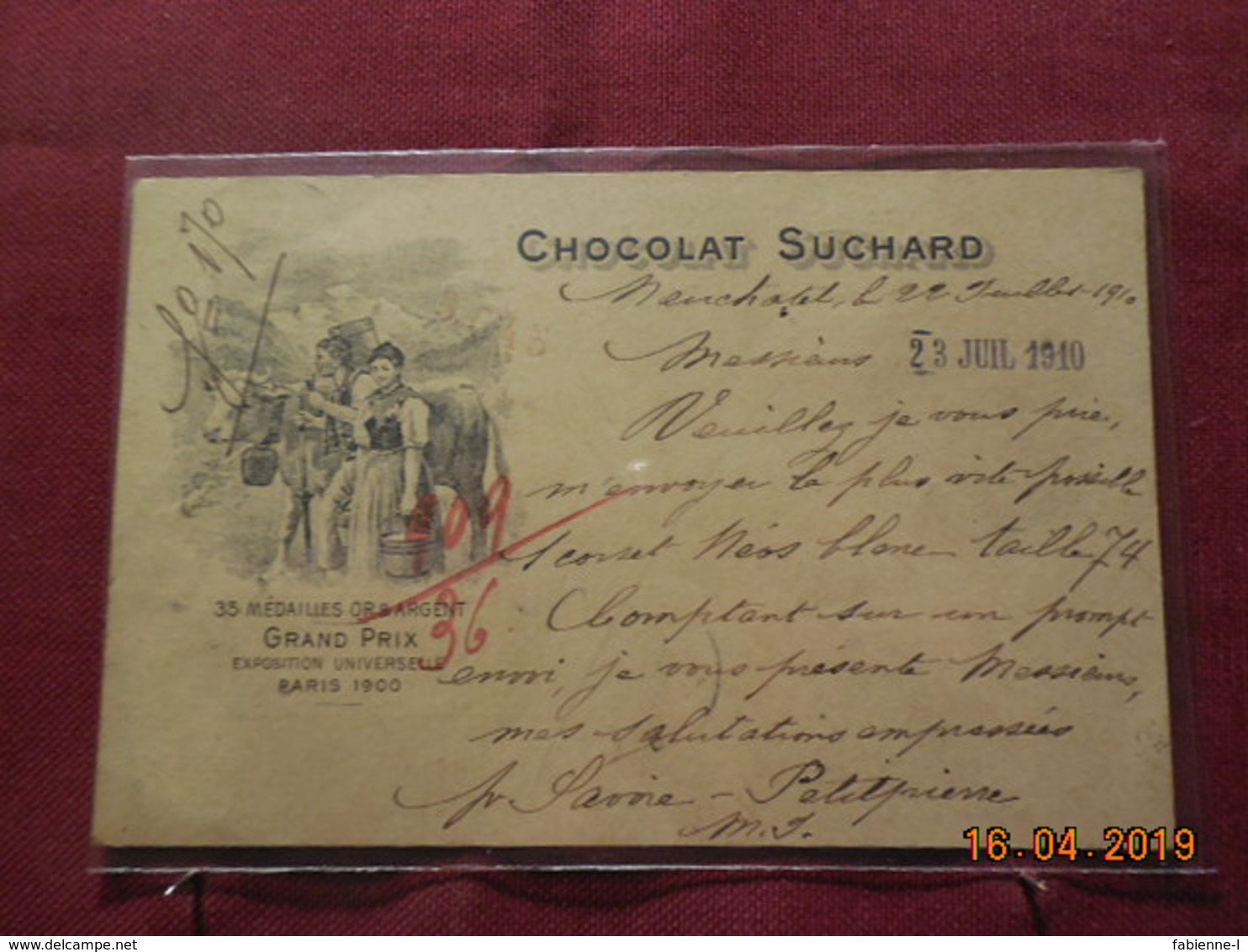 Entier Postal De 1900 (exposition Universelle De 1900 Paris) Pub Chocolat Suchard - Enteros Postales