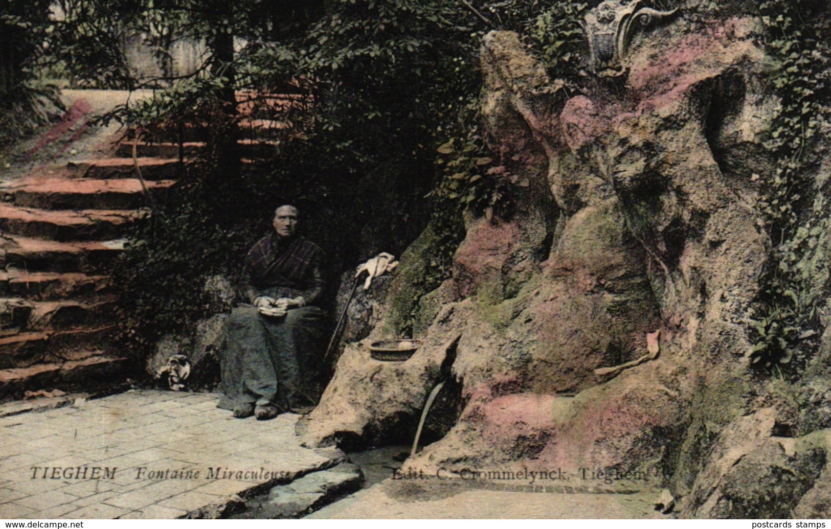 Tieghem - La Fontaine Miraculeuse, Um 1910 - Anzegem