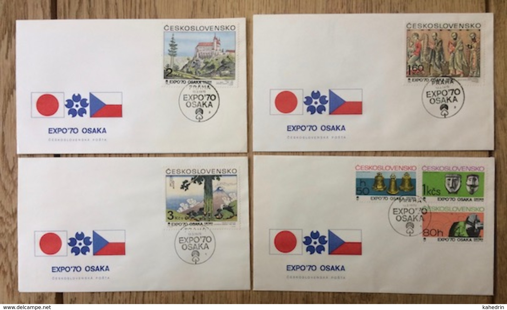 Ceskoslovensko, Czechoslovakia 1970, 4 Covers Expo'70 Osaka - Brieven En Documenten