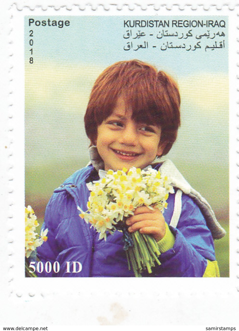 Iraq-KURDISTAN REGION New Issue 2018 Spring, Flowers 1v,compl.set High VALUE- Nice Topical - SKRILL PAYMENT ONLY - Iraq