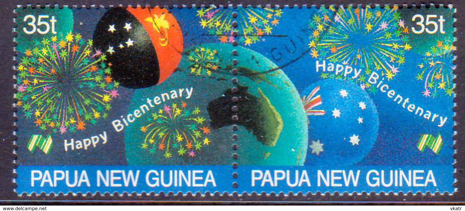 PAPUA NEW GUINEA 1988 SG #576-78 Compl.set+m/s Used Bicentenary Of Australian Settlement - Papua New Guinea