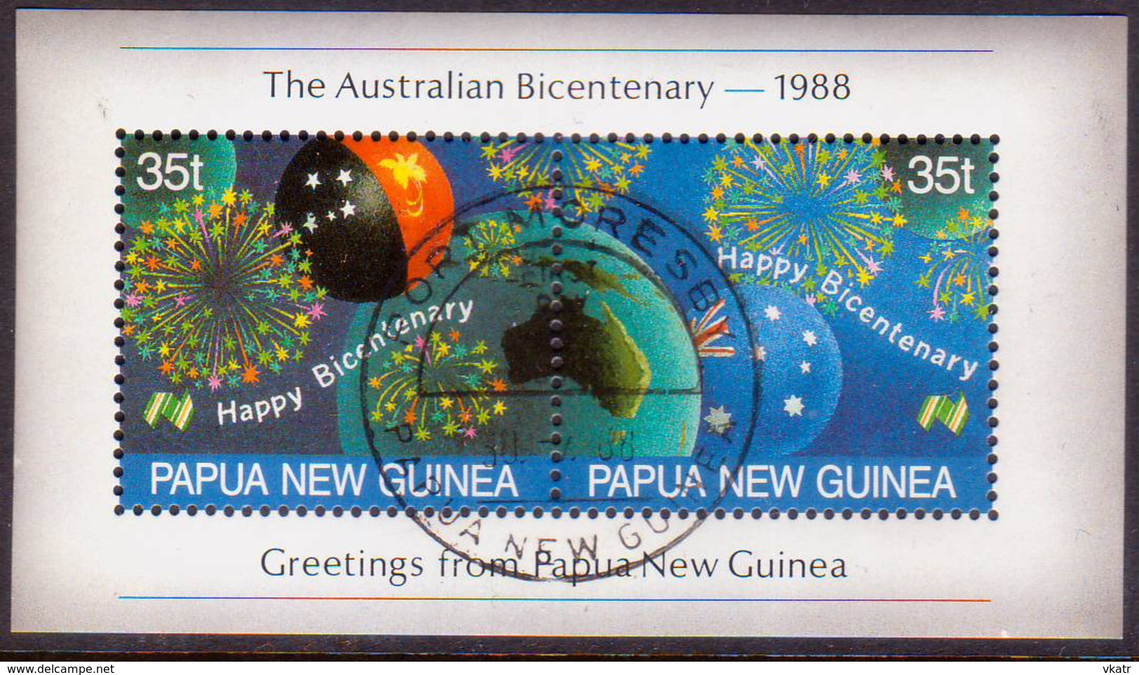 PAPUA NEW GUINEA 1988 SG #576-78 Compl.set+m/s Used Bicentenary Of Australian Settlement - Papua New Guinea