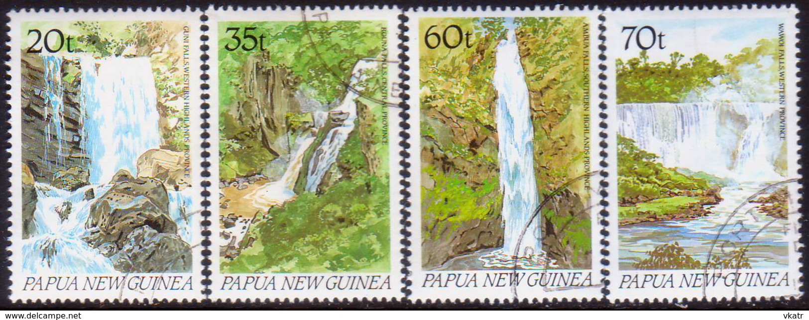 PAPUA NEW GUINEA 1990 SG #611-14 Compl.set Used Waterfalls - Papua New Guinea