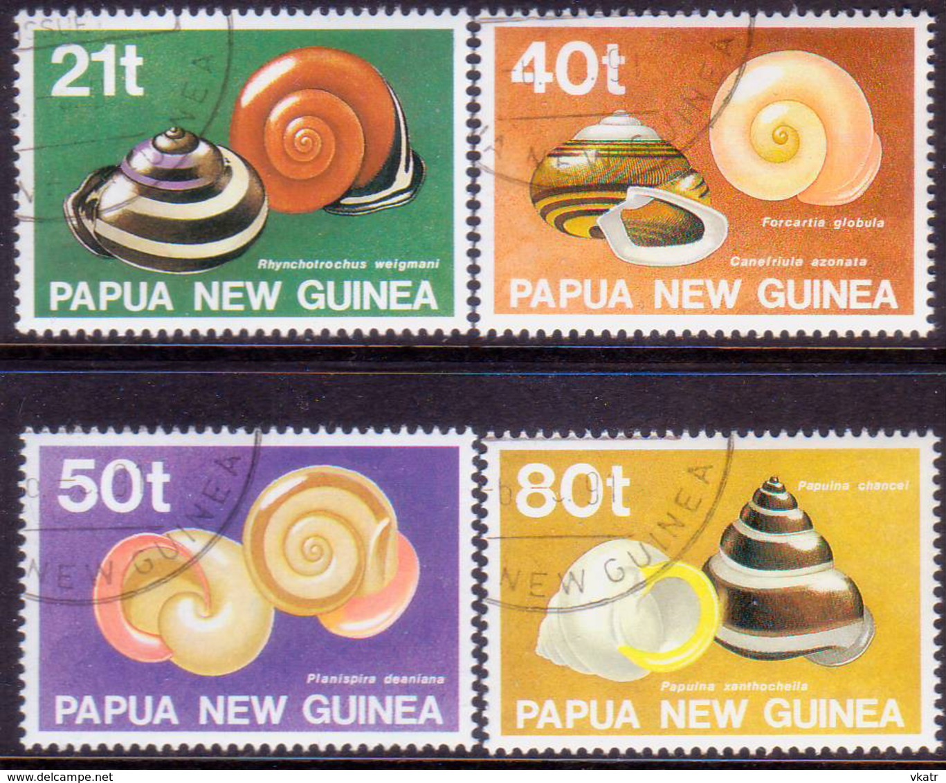 PAPUA NEW GUINEA 1991 SG #632-35 Compl.set Used Land Shells - Papua-Neuguinea