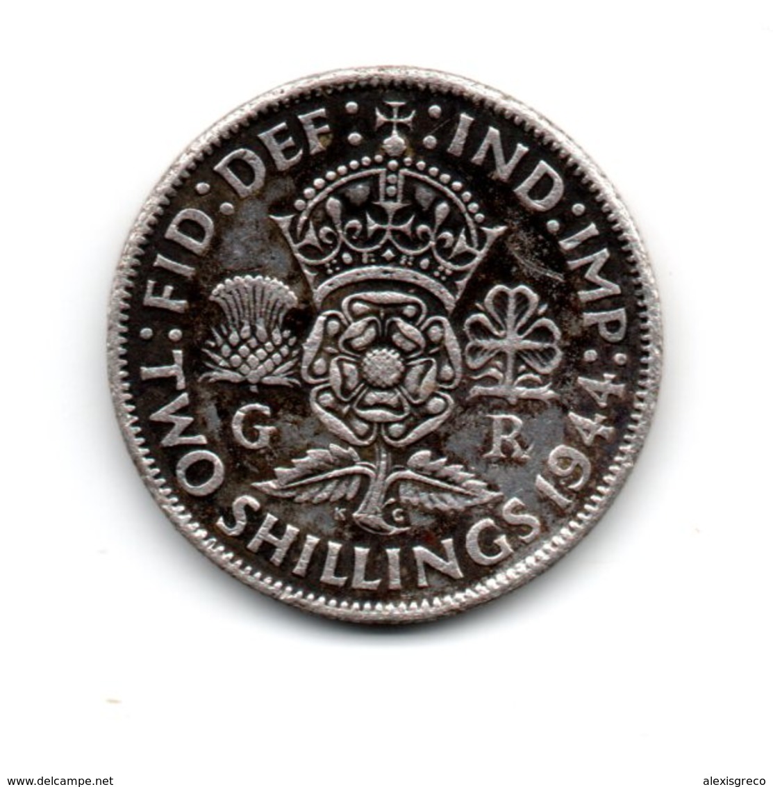 Great Britain 1944 GEORGE VI   TWO SHILLINGS (FLORIN)  USED CONDITION. (DH10) - Other & Unclassified