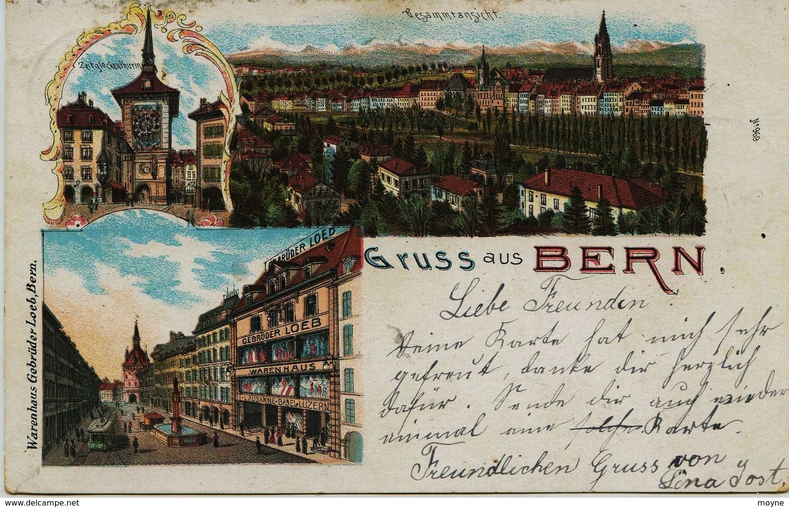 3518 - Suisse - GRUSS Aus  BERNE  Litho.  - Circulée En 1901 - Berne