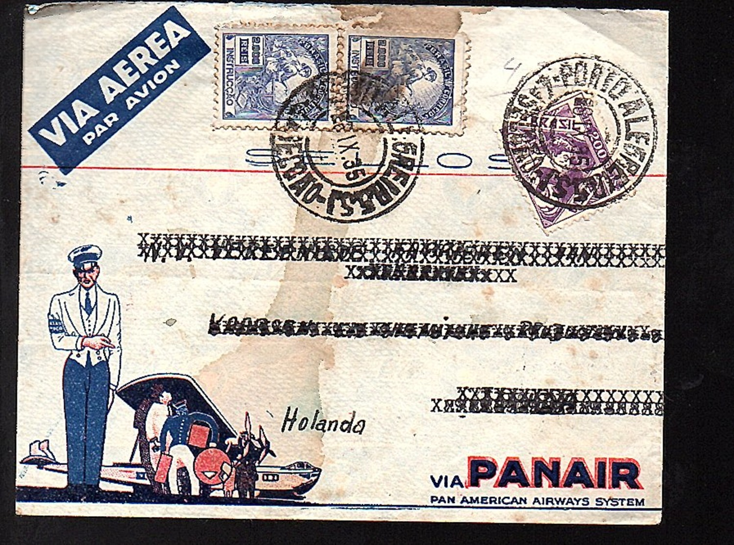 1935 Porto Alegre PANAIR > Holland (420) - Covers & Documents