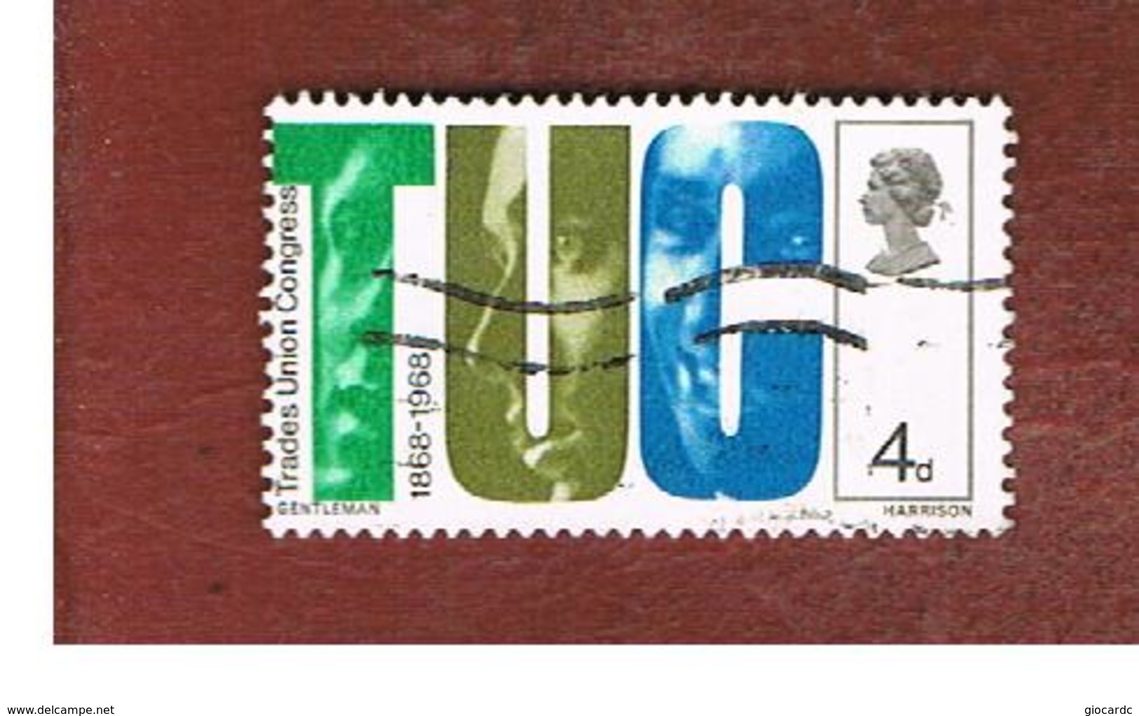 GRAN BRETAGNA (UNITED KINGDOM) -  SG 767 -  1968  TUC & TRADE UNIONS   - USED° - Usati