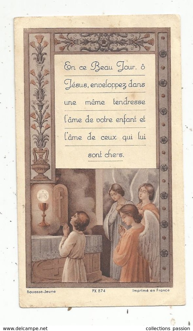 Image Religieuse ,pieuse  , Première Communion ,Josette , 17 , PAIZAY NAUDOIN , 1944 - Devotion Images