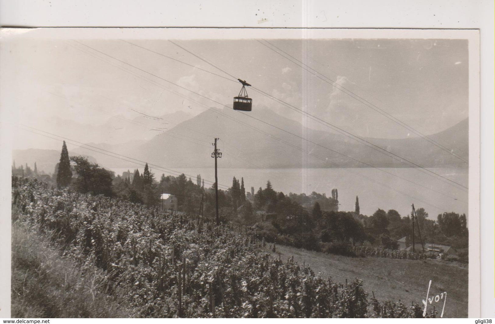 CPA-74-Haute Savoie- ANNECY- Téléphérique Du Veyrier Du Lac Au-dessus Du Village De Veyrier- - Veyrier