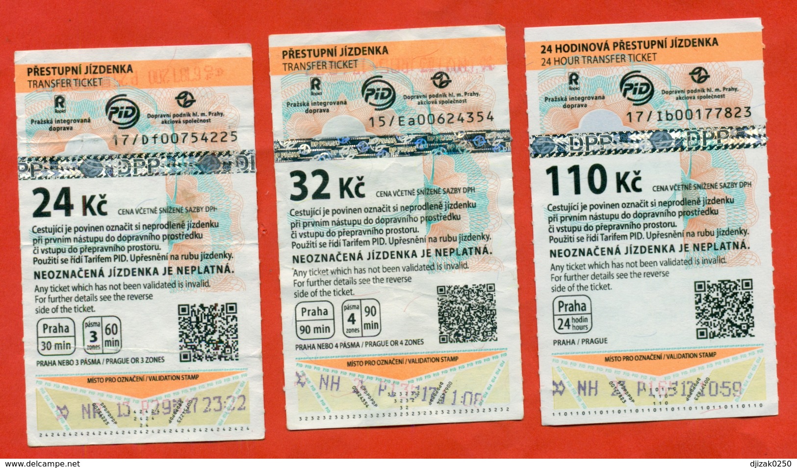 Czech Republic 2015-17. City Praha.Three Different Bus Tickets. - Europe