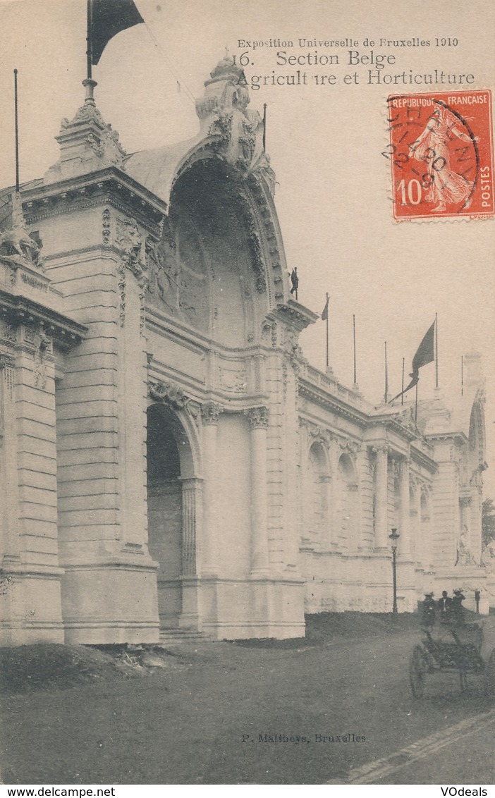 CPA - Belgique - Brussels - Bruxelles - Exposition Universelle 1910 - Section Belge - Wereldtentoonstellingen