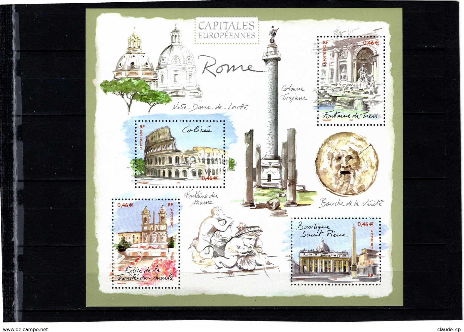 Blocs & Feuillets N° 53 **--Capitales Européennes--ROME--2002-- Timbres N° 3527 à 3530 - Neufs