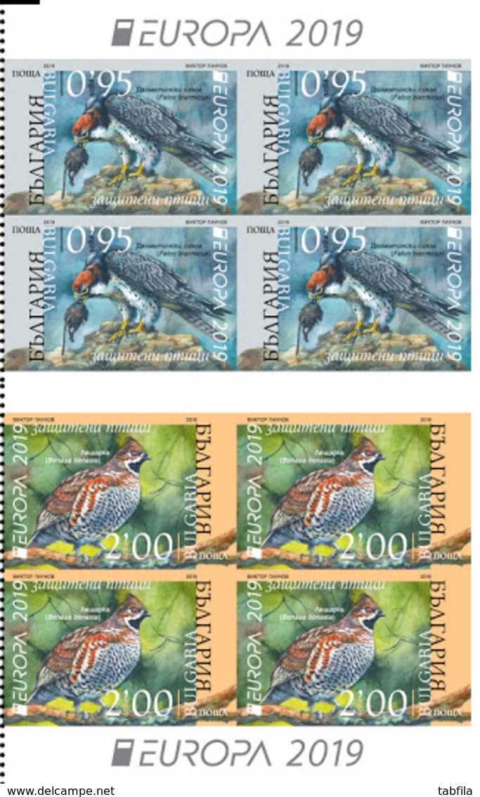 BULGARIA \ BULGARIE - 2019 - Europa-CEPT - Oiseaux Protégés (PREORDER!) - Carnet De 4 Set. - Blocks & Sheetlets