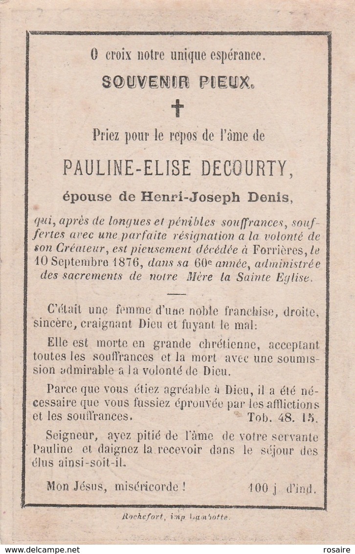 Pauline Elise Decourty-forrieres 1876 - Images Religieuses