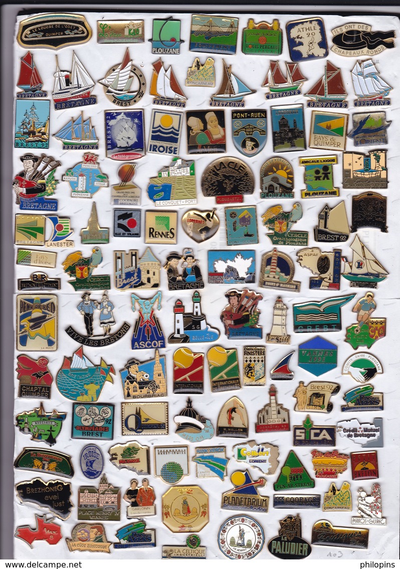 BRETAGNE Lot De 103 Pin's - Città