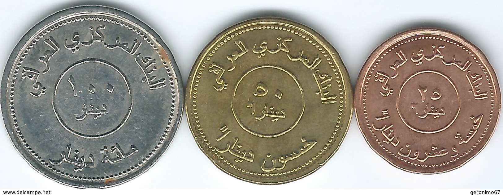 Iraq - Republic - AH1425 (2004) - 25, 50 & 100 Dinars (KMs 175-177) - Iraq