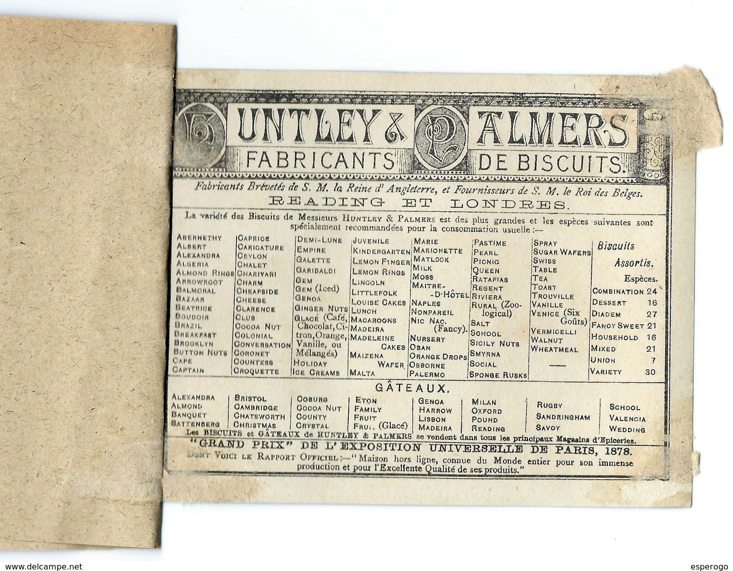 Lot 401 - 19 Chromo's - Biscuits Huntley & Palmers - Reading - London -  Anno 1890.​ - Autres & Non Classés