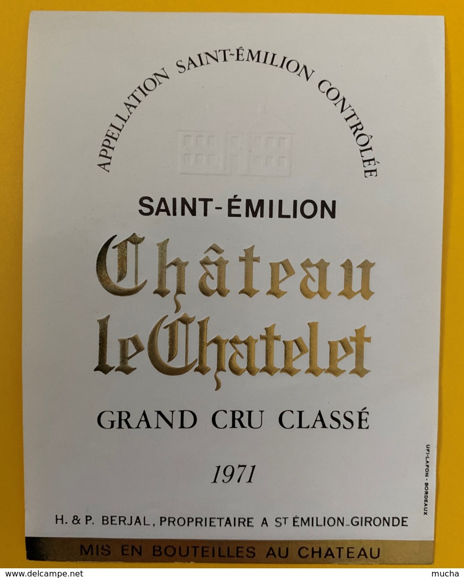 10329 - Château Le Chatelet 1971 Saint Emilion - Bordeaux