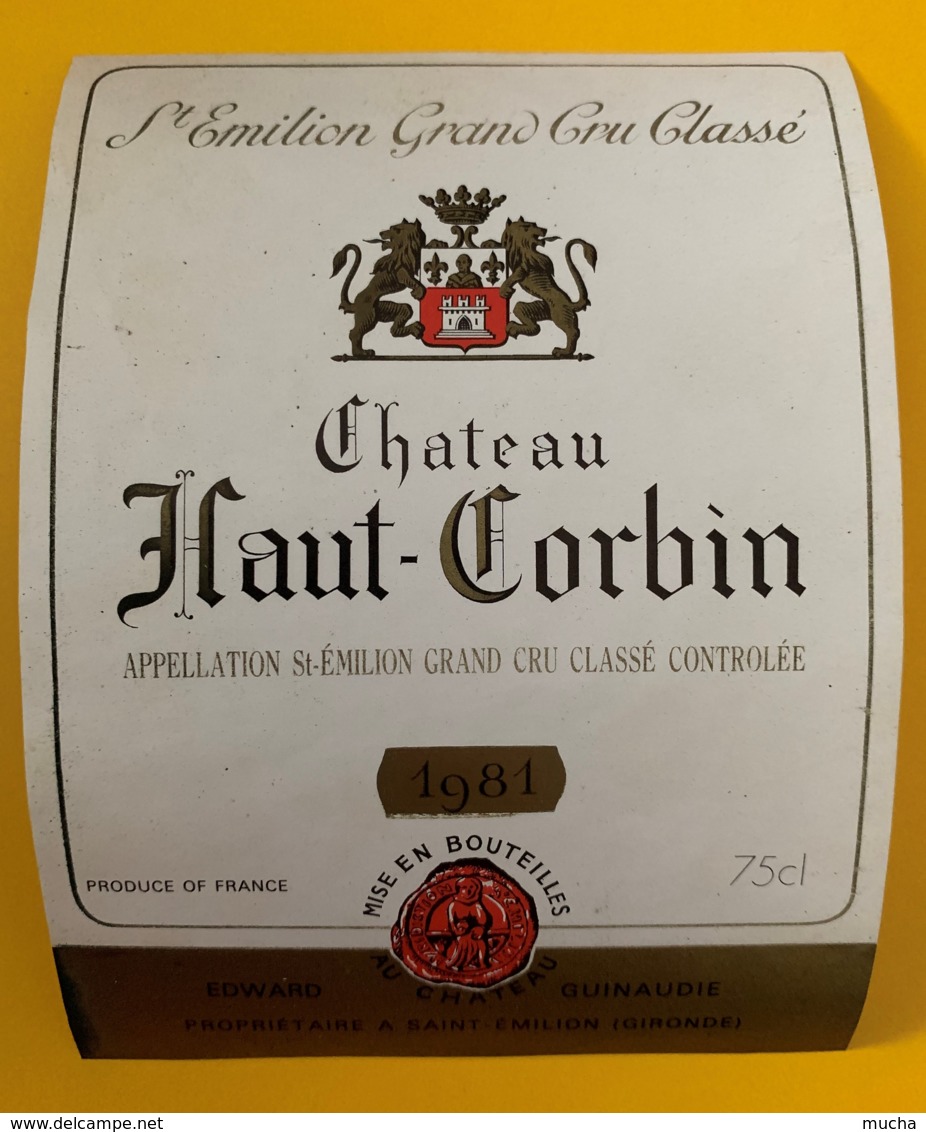 10337 - Château Haut-Corbin 1981 Saint Emilion - Bordeaux