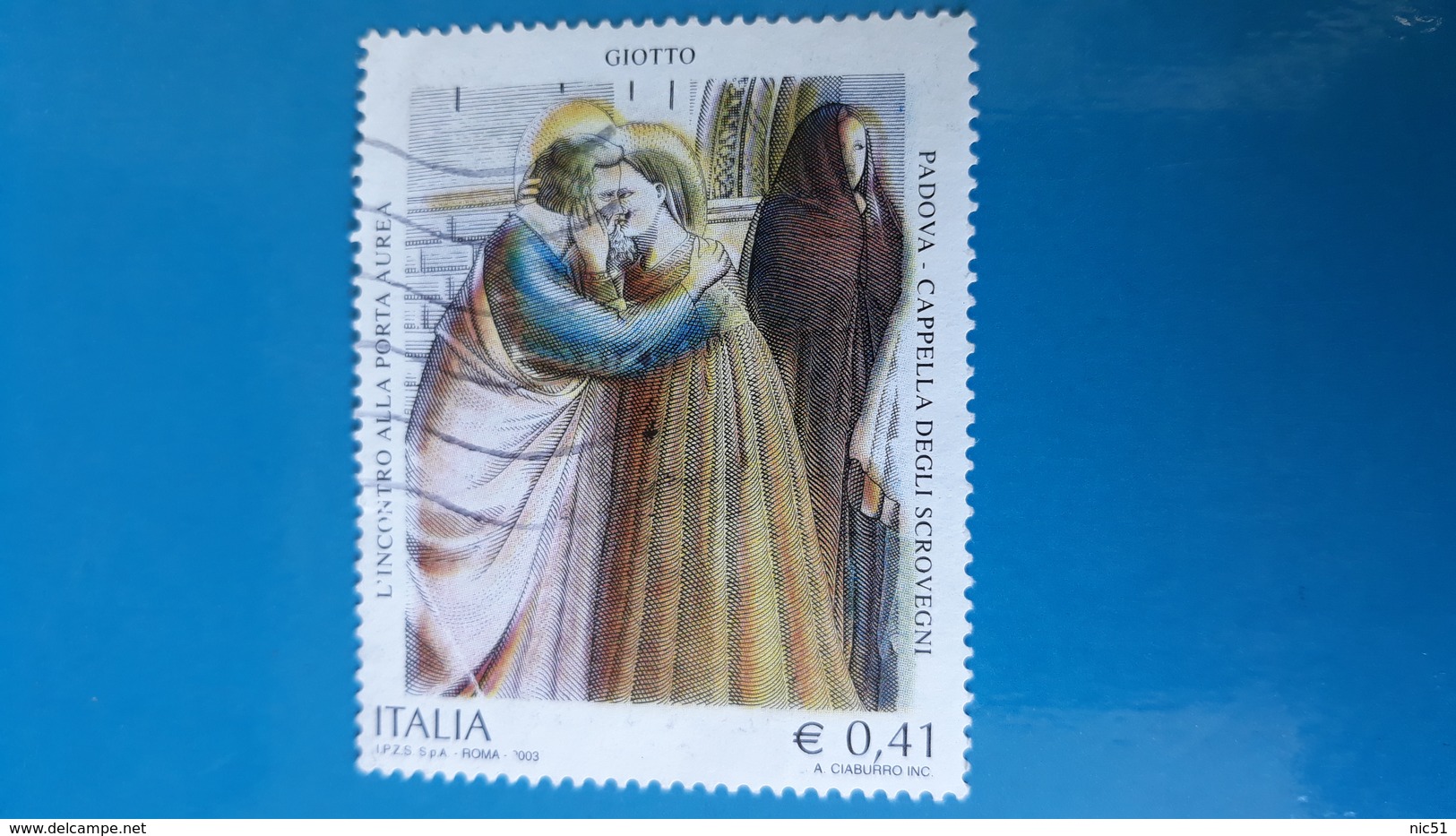 Italia 2003 GIOTTO PADOVA (COLORE DEL GIALLO SPOSTATO VERSO DESTRA )) - Variétés Et Curiosités