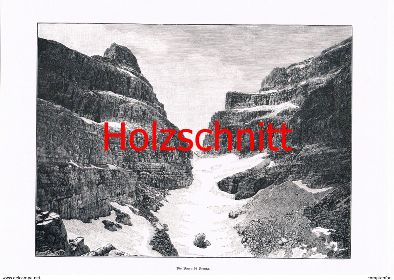 048 Brentagruppe Bocca Di Brenta Dolomiten Großbild 1899!! - Historische Dokumente