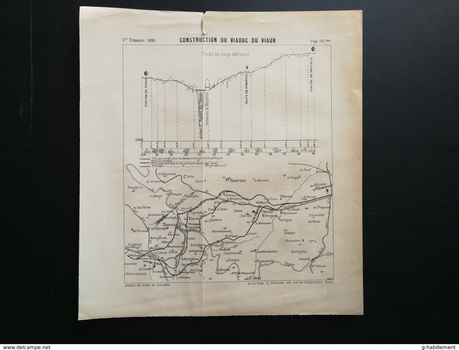 ANNALES DES PONTS Et CHAUSSEES (Dep 82) Plan De Construction Du Viaduc De Viaur Imp L.Courtier 1899 (CLC37) - Travaux Publics