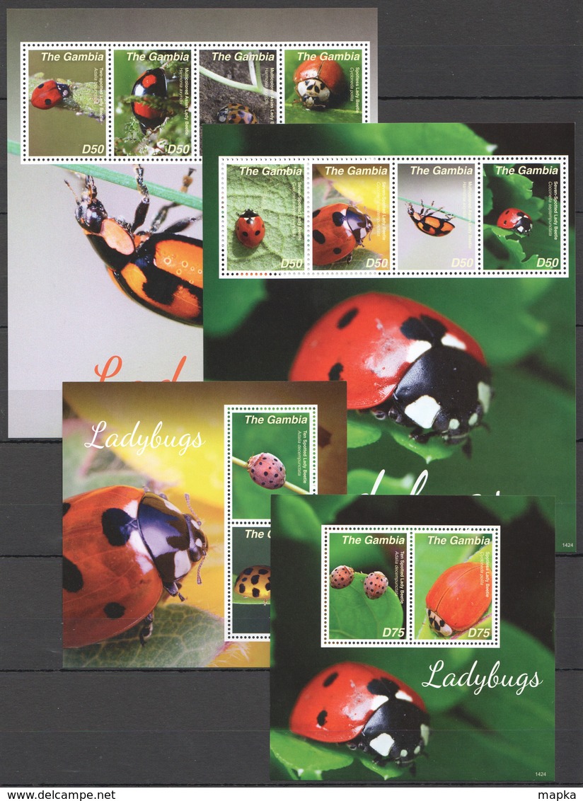 SS457 2014 GAMBIA INSECTS LADYBUGS 2KB+2BL MNH - Autres & Non Classés