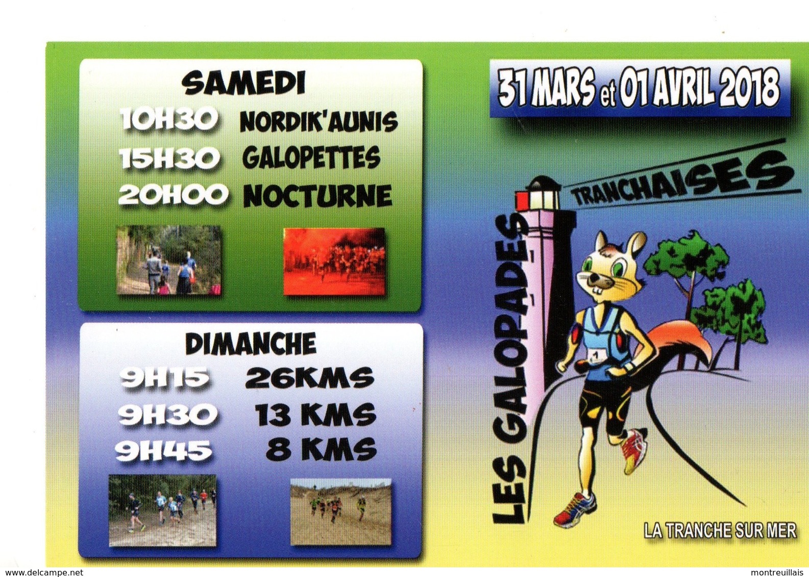 Flyer Les Galopades Tranchaises De LA TRANCHE SUR MER, En 2018, (85), Cross, Foofting - Athlétisme