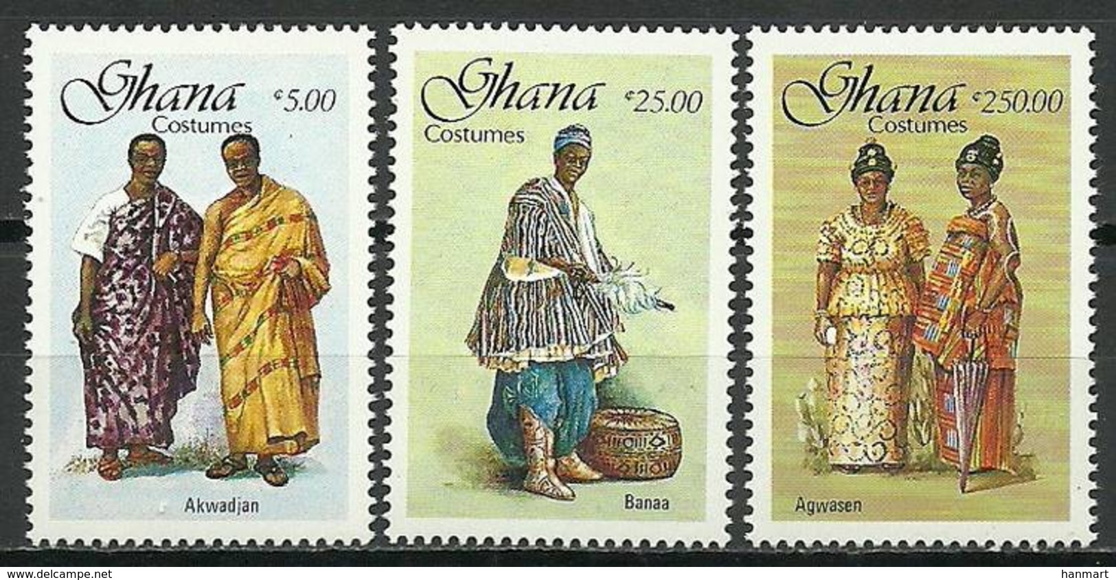 Ghana 1988 Mi 1190-1192 MNH ( ZS5 GHN1190-1192dav106B ) - Autres & Non Classés