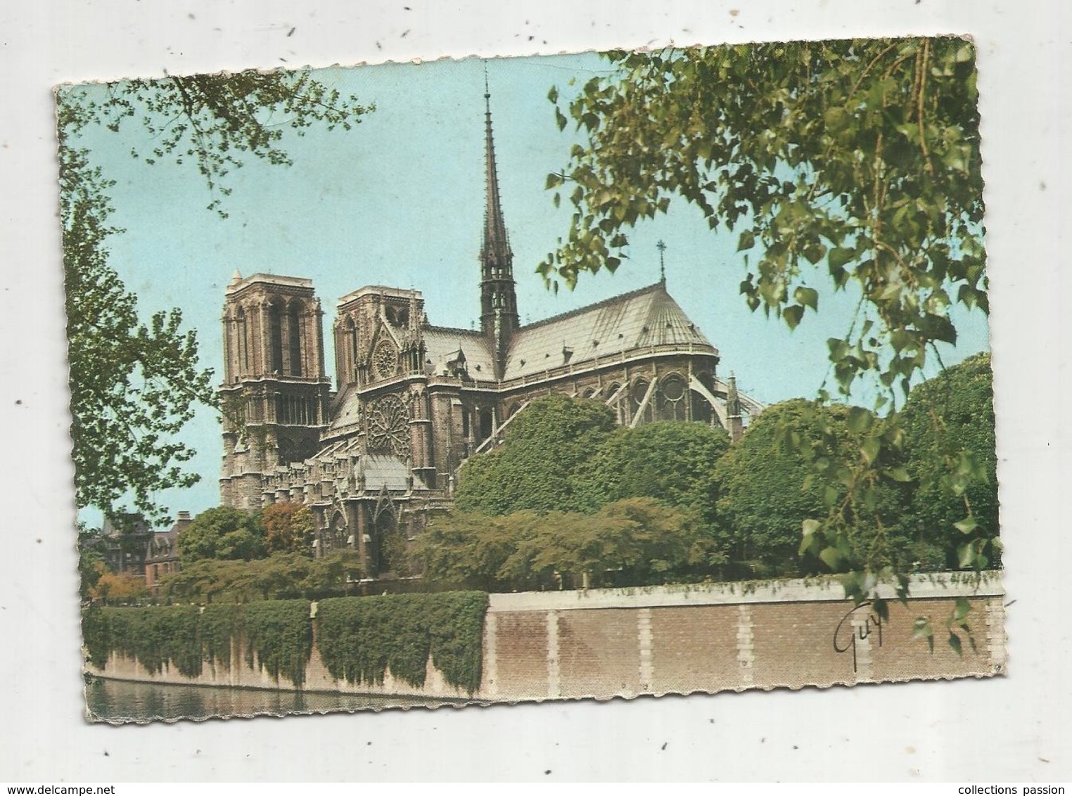 Cp , 75 , Paris , ABSIDE DE LA CATHEDRALE NOTRE DAME , Voyagée 1963 , Ed. Leconte - Notre Dame De Paris