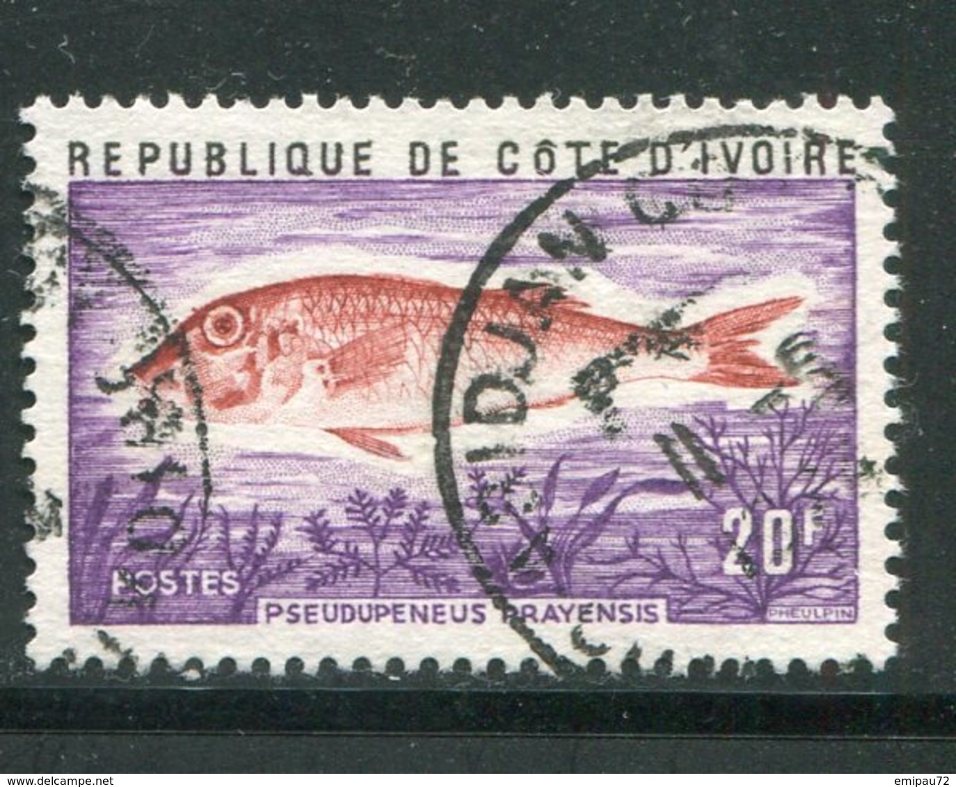 COTE D'IVOIRE- Y&T N°355- Oblitéré (poissons) - Côte D'Ivoire (1960-...)