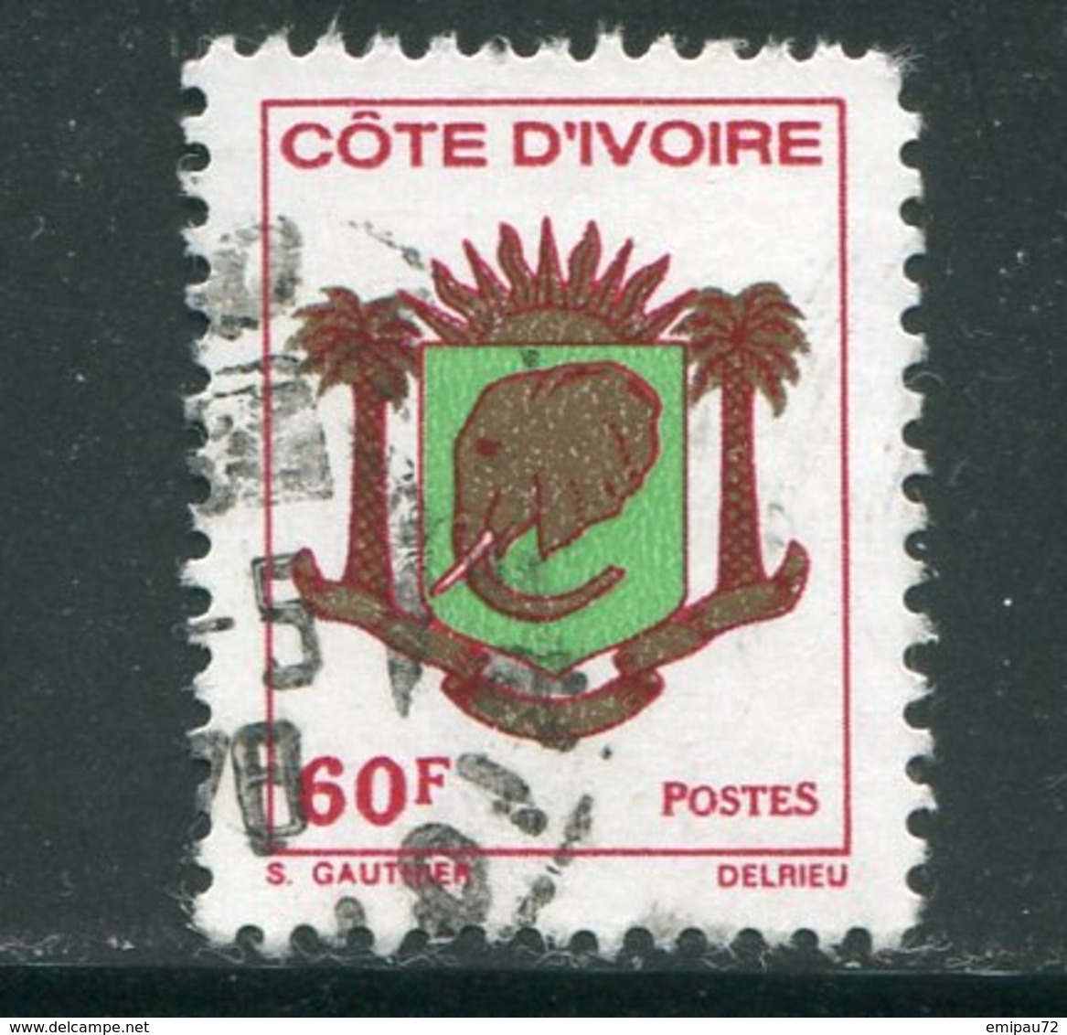 COTE D'IVOIRE- Y&T N°395- Oblitéré (armoiries) - Ivory Coast (1960-...)
