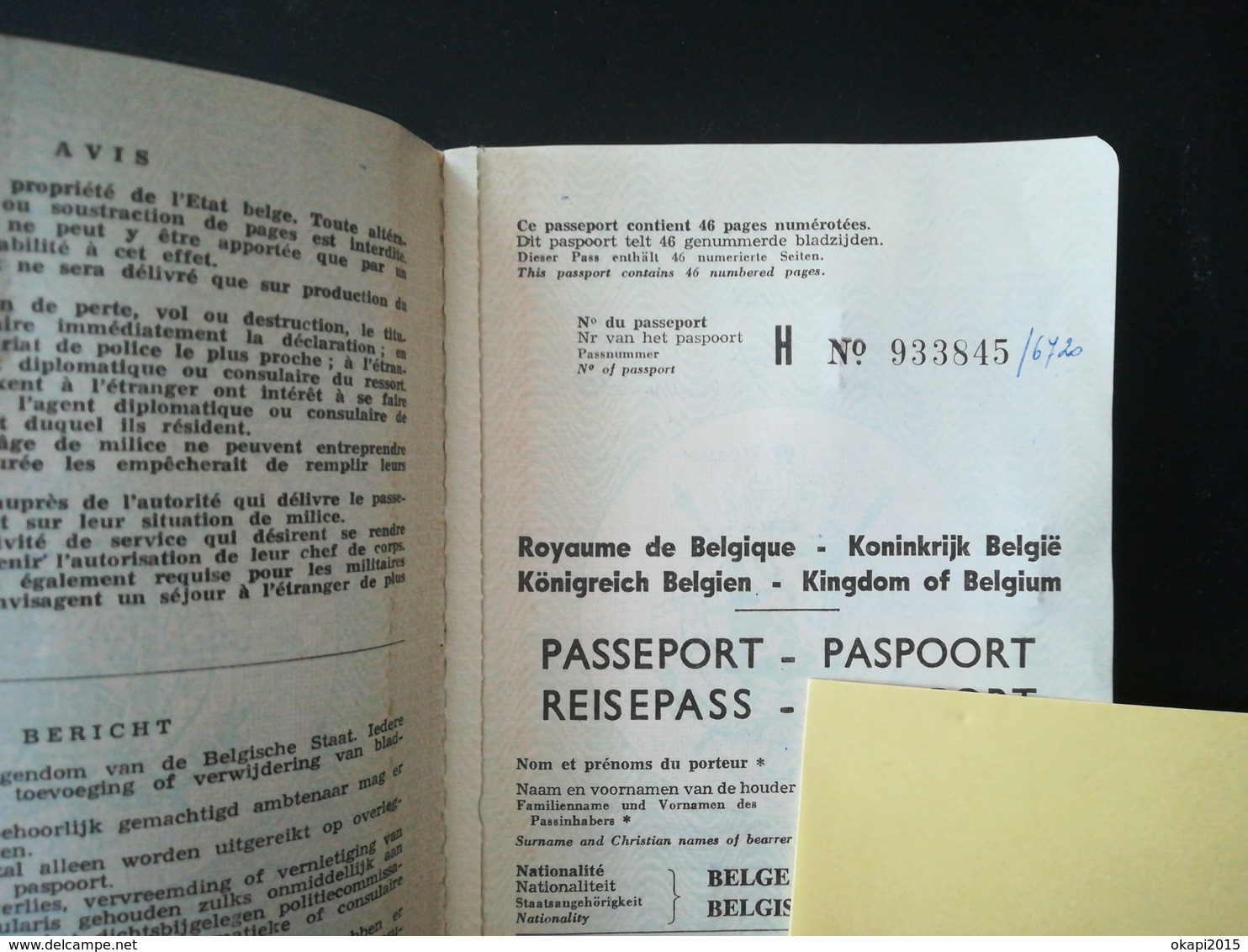 VISA RÉPUBLIQUE DÉMOCRATIQUE DU CONGO DANS VIEUX PASSEPORT PASSPORT REISEPASS BELGIQUE 2 TIMBRES  FISCAUX CACHETS 1969 - Documents Historiques