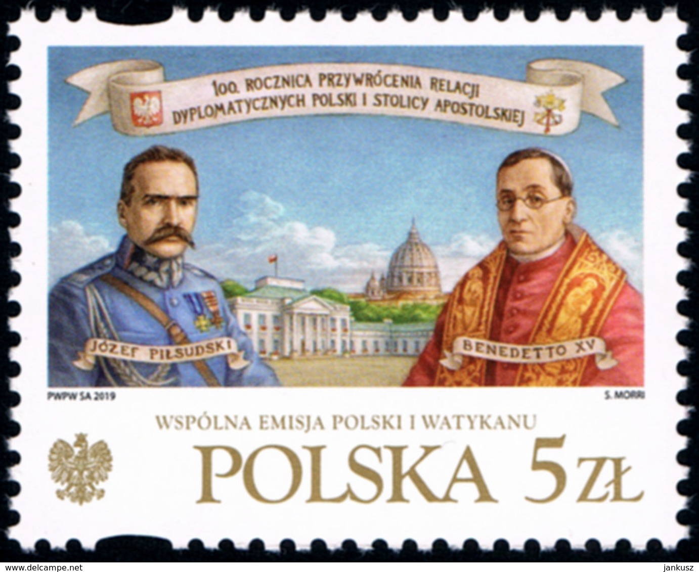 Poland 2019 Fi 4950 Mi 5100 100th Anniversary Of The Restoration Of Diplomatic Relations Between The Holy See And Poland - Nuevos