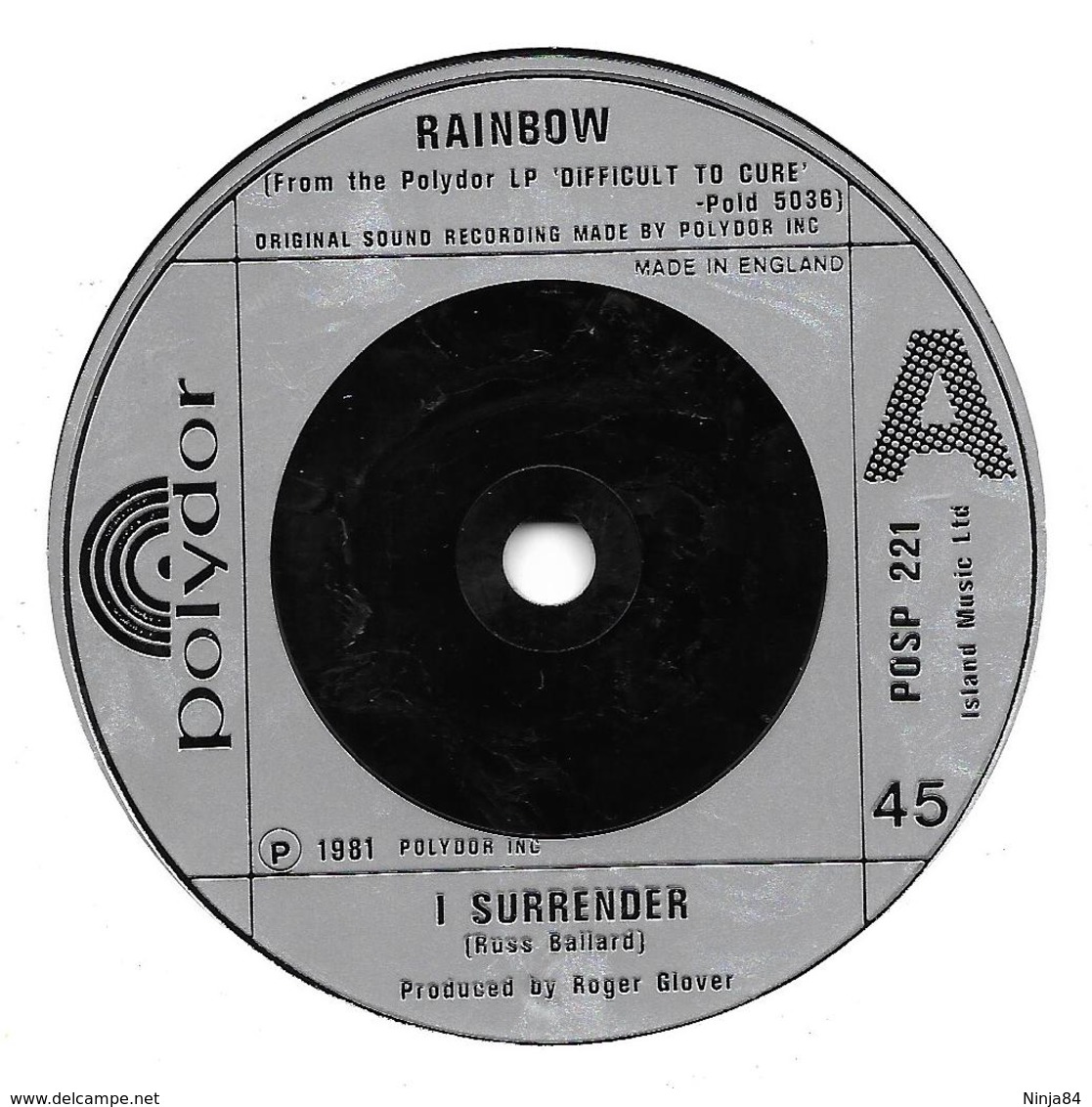 SP 45 RPM (7")   Rainbow  "  I Surrender  "  Angleterre - Hard Rock En Metal